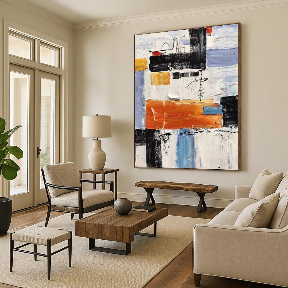 “Vibrant Abstract Composition” - Colorful Abstract Painting On Canvas PS0412