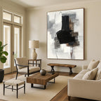 “Grey - Black Abstract Forms” - Minimalist Abstract Painting On Canvas PT1280