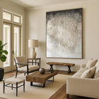 White Textured Minimalist "Cotton Clouds" Painting On Canvas PS0867