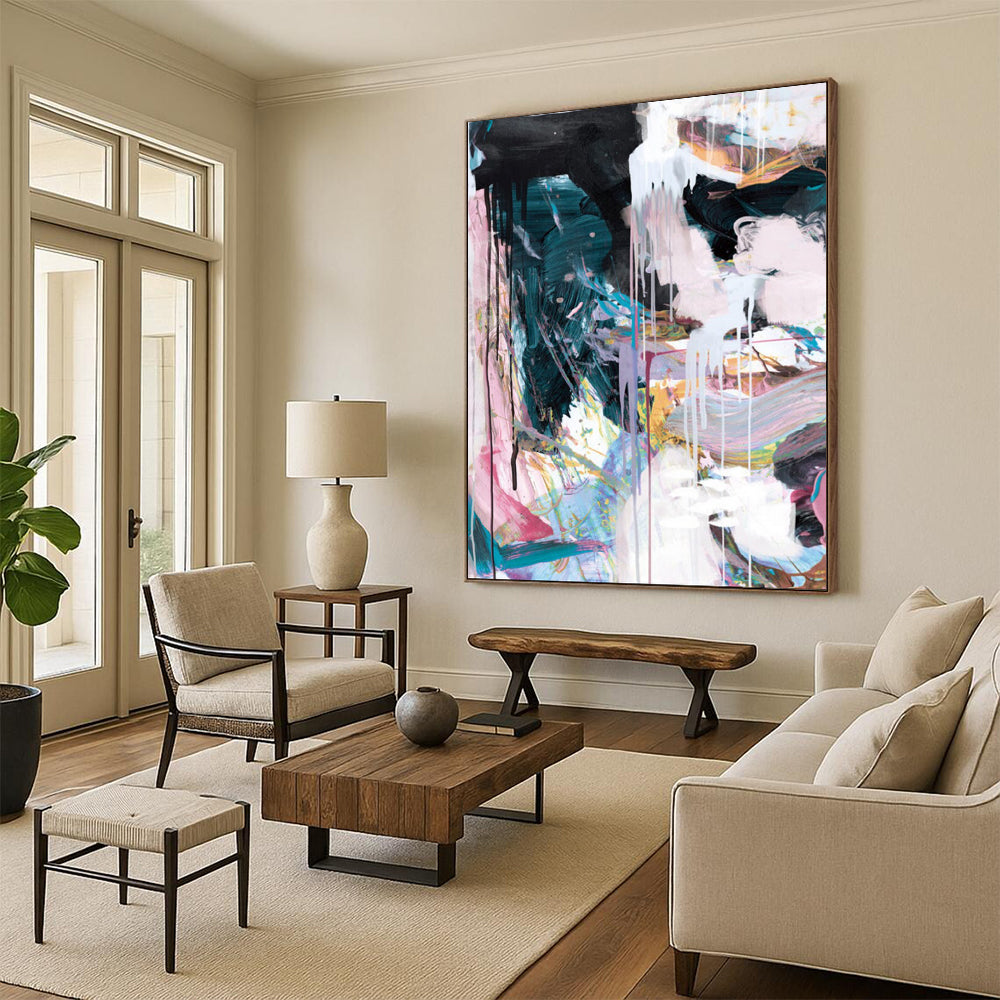 “Colorful Drip Abstraction” - Vibrant Hues & Flowing Drips Painting On Canvas DS191