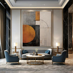 Geometric Shapes in Earthy Hues "Earthy Geometry" Abstract Painting On Canvas PS1206