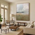 “Soft Toned Landscape Abstract” - Impressionistic Abstract Painting On Canvas PT1956