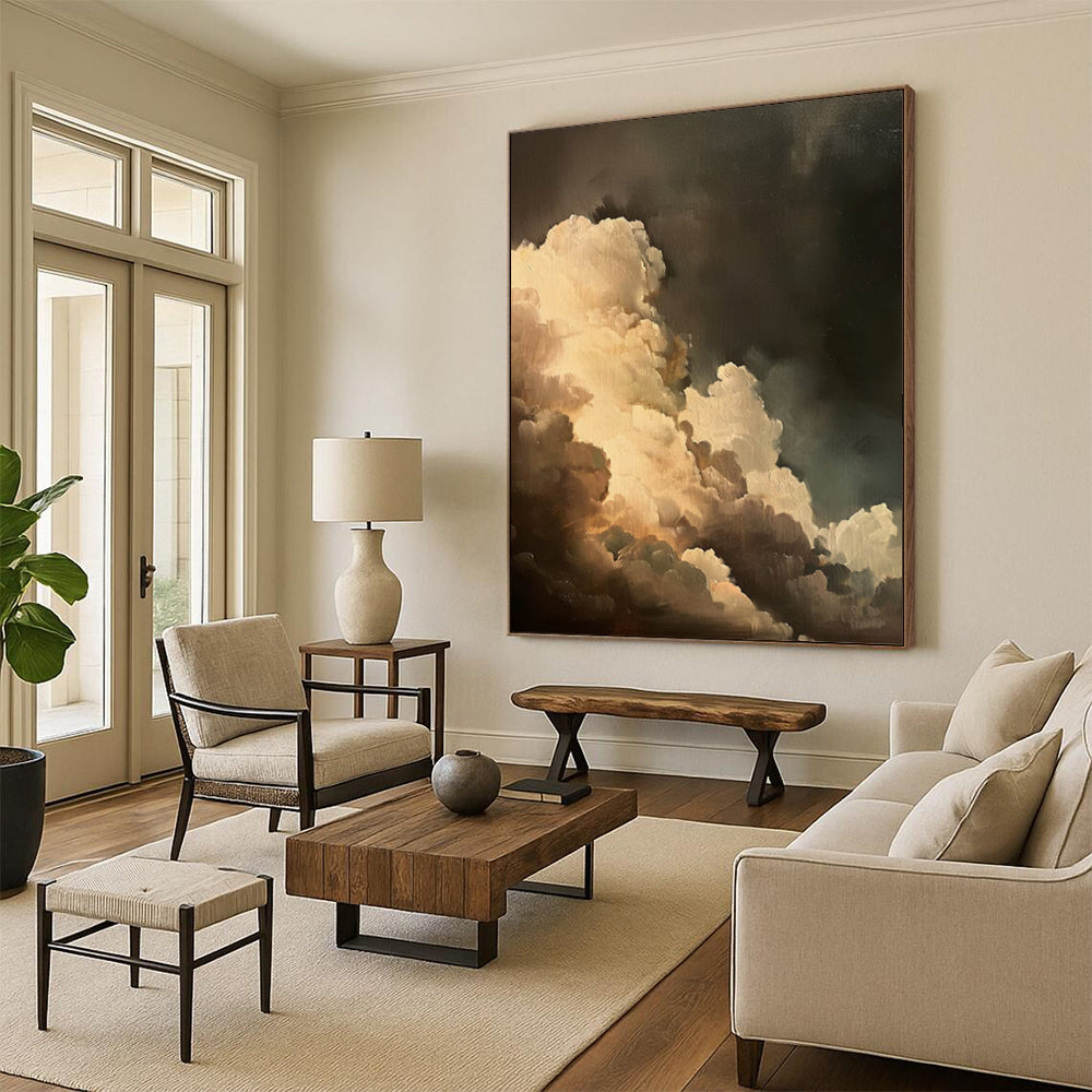 “Dark - Light Dramatic Clouds” - Romantic Sky Painting On Canvas DS014