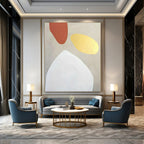 Terracotta, Gold, and White, "Elegant Simplicity" – Minimalist Abstract Painting On Canvas PS0996