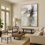 “Delicate Lines: Neutral Tones Abstract” - Subtle Watercolor Art On Canvas PT0950