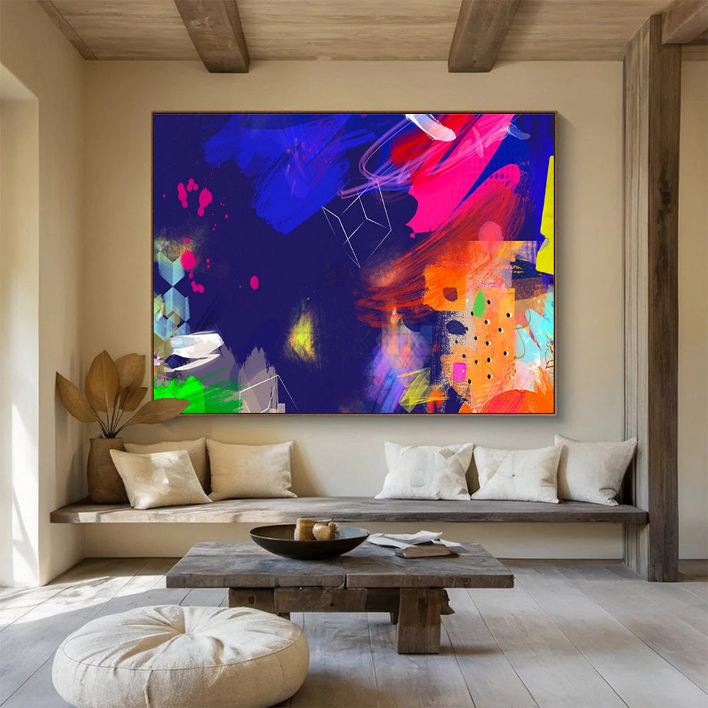“Neon - Dark Abstract Explosion” Abstract Painting On Canvas DKS202