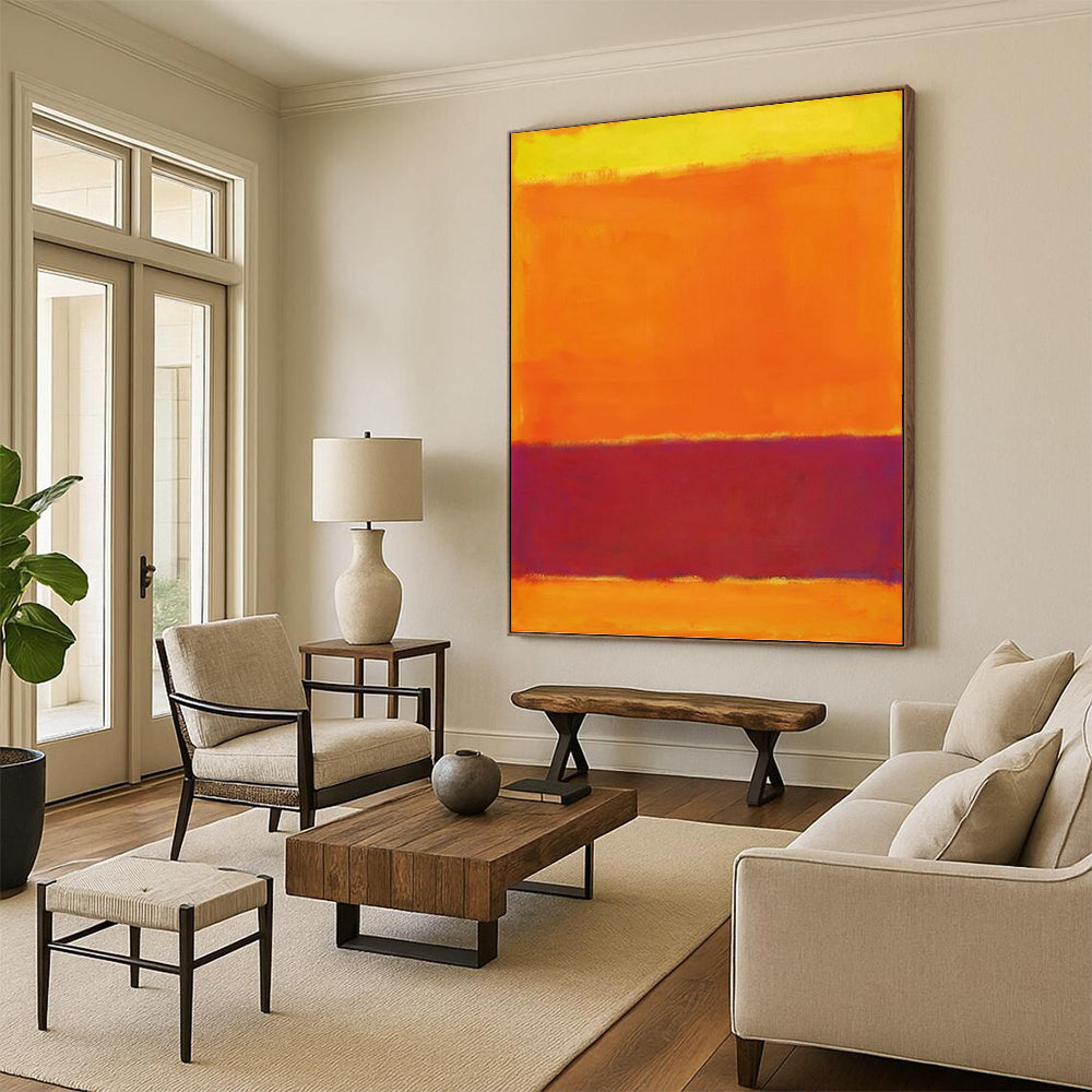 “Yellow - Orange - Purple Color Blocks” - Color - Field, Vibrant - Styled Painting On Canvas PT1607