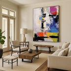 “Playful Color Blocks in Abstract Harmony” - Modern Abstract Painting On Canvas PS0239
