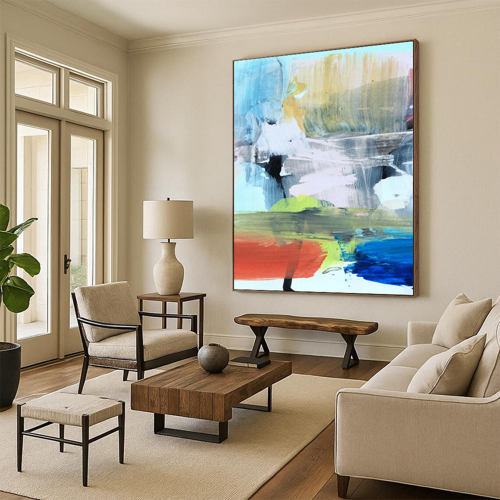 “Colorful Abstract Fusion” - Vibrant Hues in Playful Forms Painting On Canvas DS245