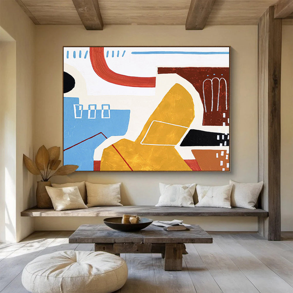 “Color - Blocked Abstract Fun” - Abstract Painting On Canvas DKS566