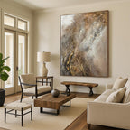 “Gray and Gold Abstract” - Textured Abstract Painting On Canvas PT2247