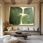 “Green Abstract Shapes” - Abstract Painting On Canvas DKS529