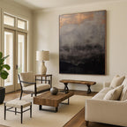 “Gray and Gold Mist” - Abstract, Atmospheric - Styled Painting On Canvas PT1662