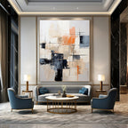 “Neutral Tones with Bold Accents” - Modern Abstract Painting On Canvas PS0175