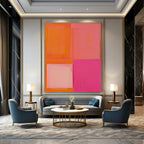 Blue, Pink, Orange, Yellow with 3D Petals "Garden of Joy" Abstract Painting On Canvas PS1481