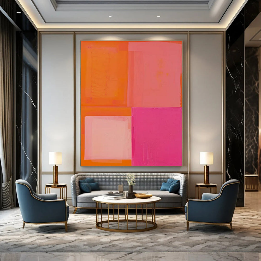 Blue, Pink, Orange, Yellow with 3D Petals "Garden of Joy" Abstract Painting On Canvas PS1481