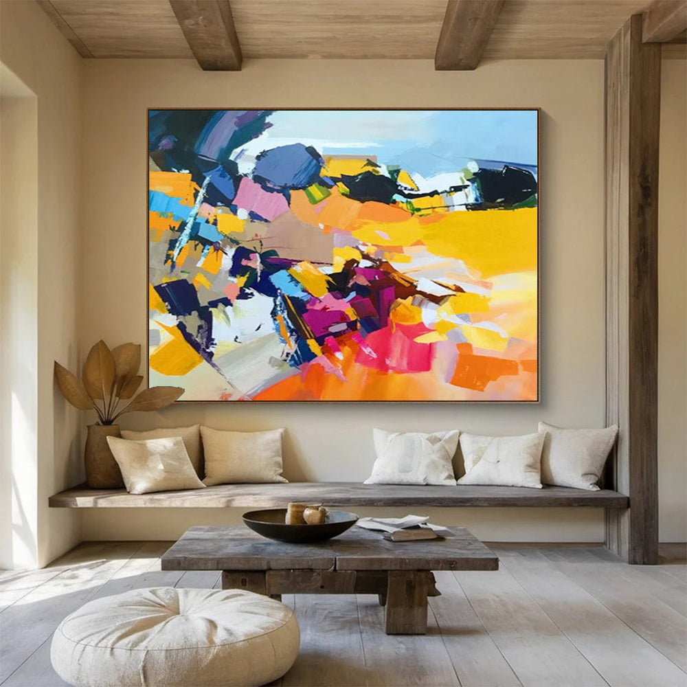 “Bold Color Block Abstract” - Dynamic Modern Painting On Canvas PT187