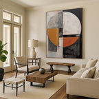 “Circular Geometric Abstract in Warm Tones” - Geometric Abstract Painting On Canvas PS0247