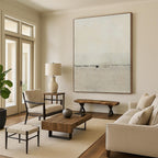 “Light Grey Cracked Surface” - Minimalist Abstract Painting On Canvas PT1122