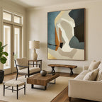 “Color - Blocked Shapes” - Geometric Forms in Muted Hues Painting On Canvas DS145