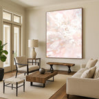 “Blush - White Abstract Burst” - Gentle Abstract Painting On Canvas PT1088