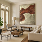 “Brown - Gold Abstract Flowing Ribbons” - Opulent Abstract Painting On Canvas PS0347