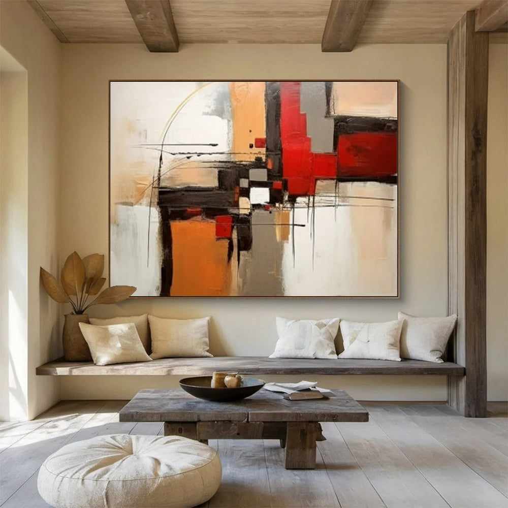 “Dynamic Geometric Abstraction” - Abstract Oil Painting on Canvas PT1508