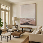 “Pink - Brown Desert Road” - Landscape Abstract Painting On Canvas PT1123