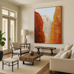 “Textured Canyon Abstract” - Impasto Landscape Painting On Canvas PT1210