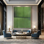 “Solid Green Serenity” - Minimalist Textured Painting On Canvas PS0197