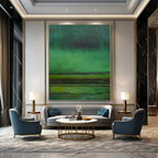 “Green Gradient Abstraction” - Serene Abstract Painting On Canvas PS0190