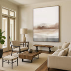 “Subtle Brown - Gray Watercolor Landscape” - Watercolor Painting On Canvas PT2061