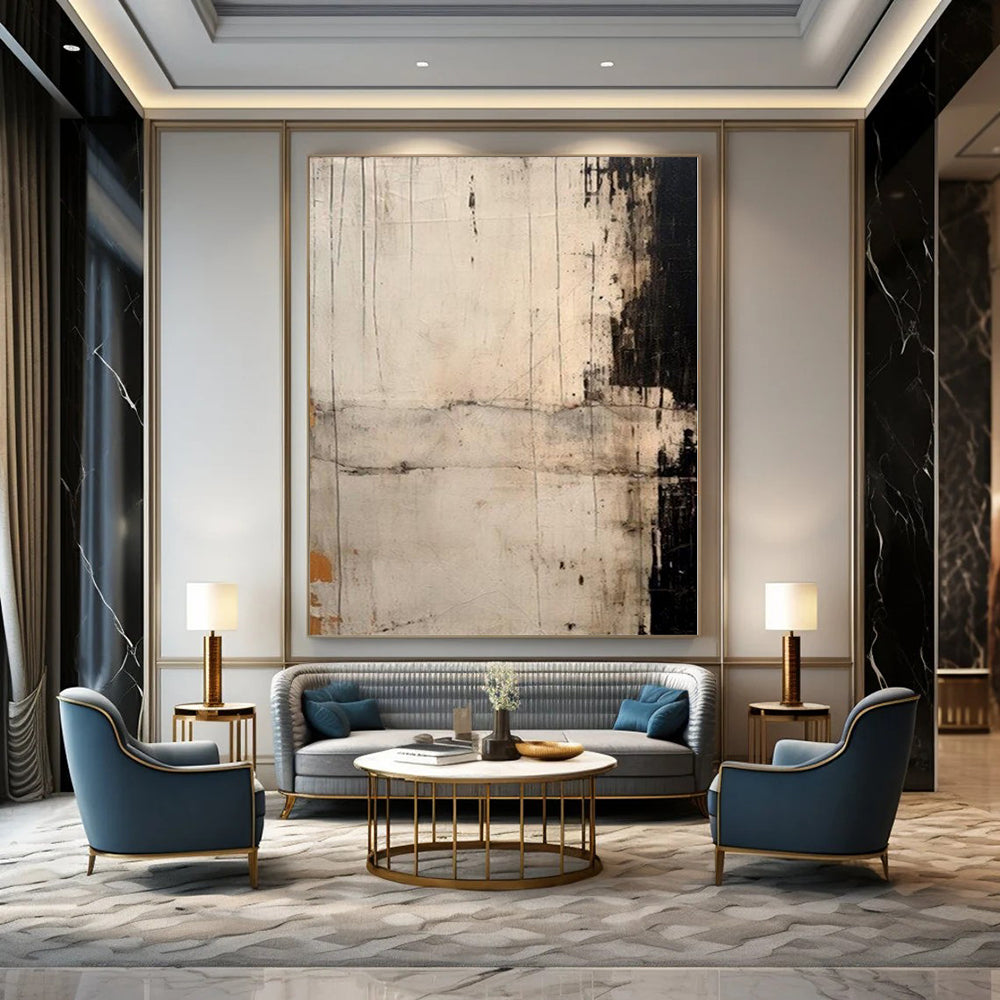 Textured Neutral Background with Subtle Accents "Subtle Textures" Abstract Painting On Canvas PS1209