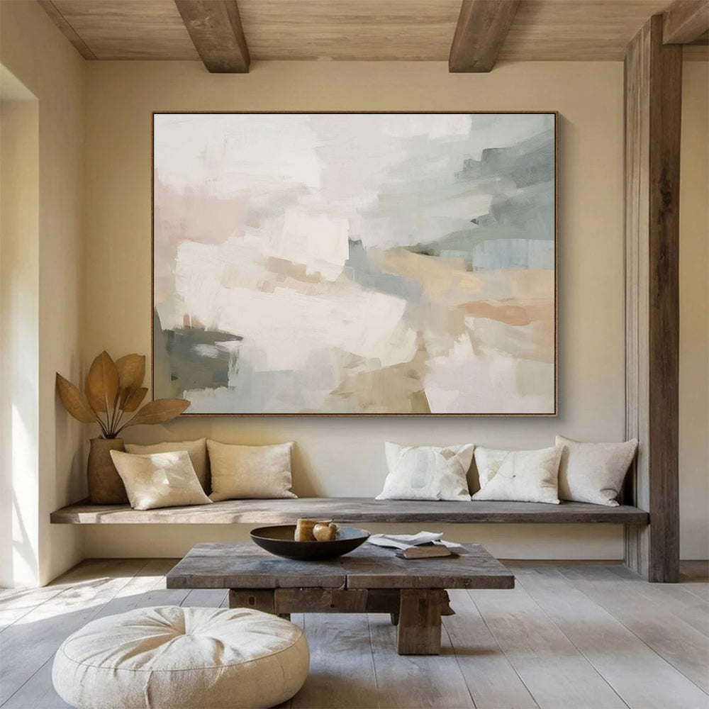 Soft Pastel Abstract Painting On Canvas DKS044