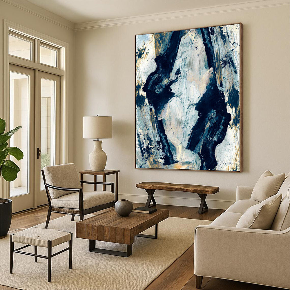 “Abstract Figure Silhouettes” - Dark Forms on Light Canvas Painting On Canvas DS172