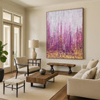 “Purple - Gold Abstract Meadow” - Nature - Inspired Abstract Painting On Canvas PS0064