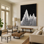 “Black and White Textured Peaks” - Abstract Landscape - Inspired Painting On Canvas PS0020