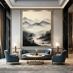 Soft Hues with Gold Highlights "Gilded Mist" Abstract Painting On Canvas PS1212