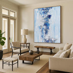 “Blue - Gray Abstract” - Contemporary Abstract Painting On Canvas PS0072