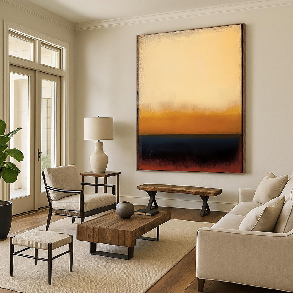 “Yellow - Brown - Black Gradient Abstract” - Color - Field Painting On Canvas PT1948