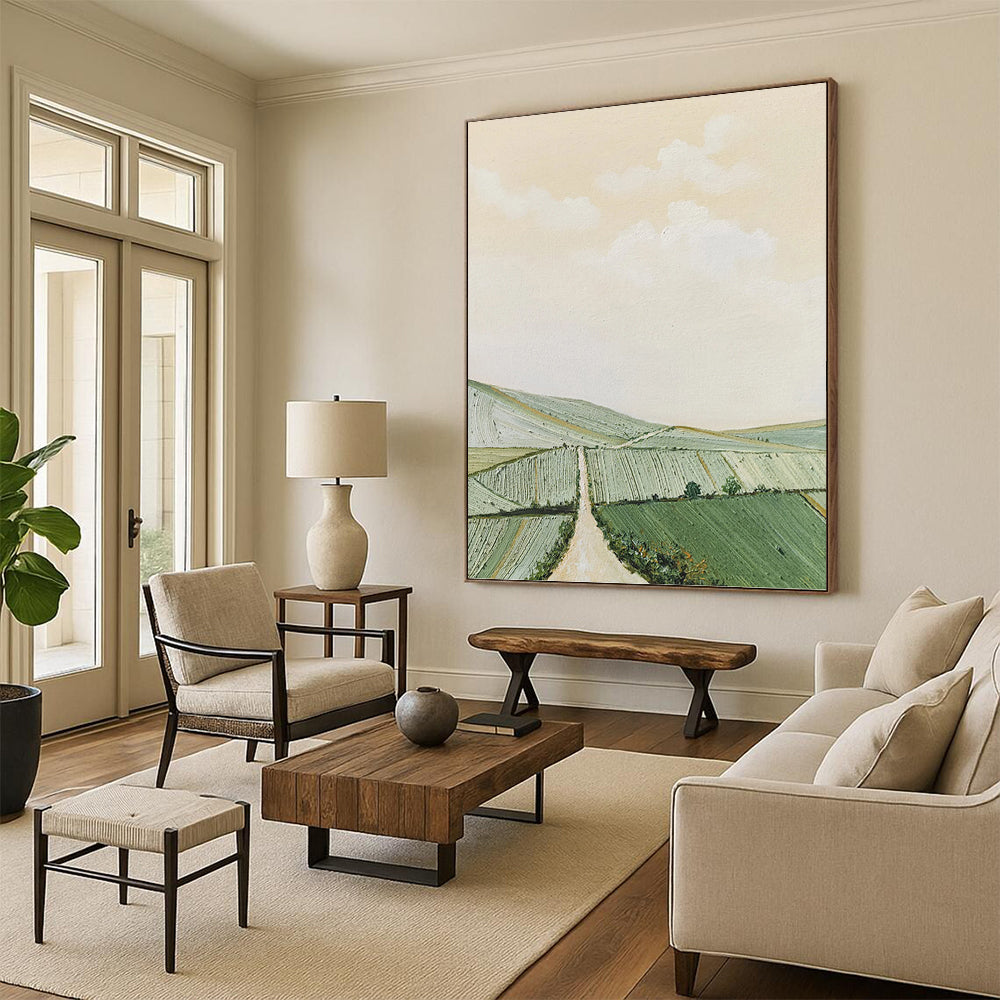 “Pastel Countryside Path” Painting On Canvas PT1449