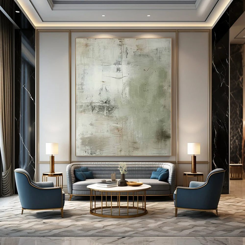 Light Colors with Delicate Lines "Faint Whispers" Abstract Painting On Canvas PS1358