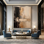 Muted Tones Abstract Landscape - Softly Blended Earthy Shades Painting On Canvas PS1217
