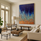 “Blue - Orange Abstract Forest” - Nature - Inspired Abstract Painting On Canvas PS0054