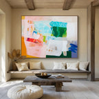 Colorful Abstract Collage - like Painting On Canvas DKS054