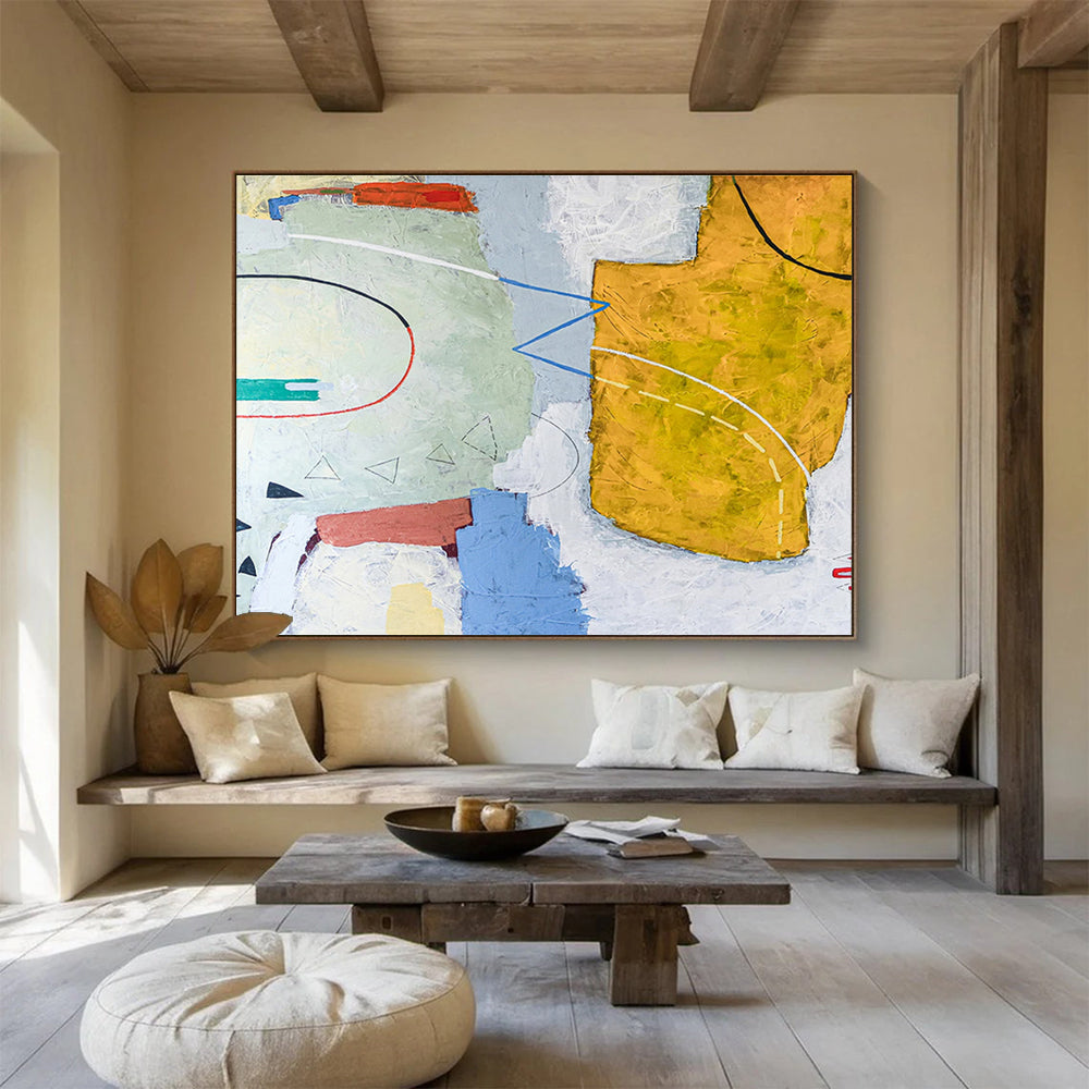 “Eclectic Shape And Color Abstract” - Abstract Painting On Canvas DKS559