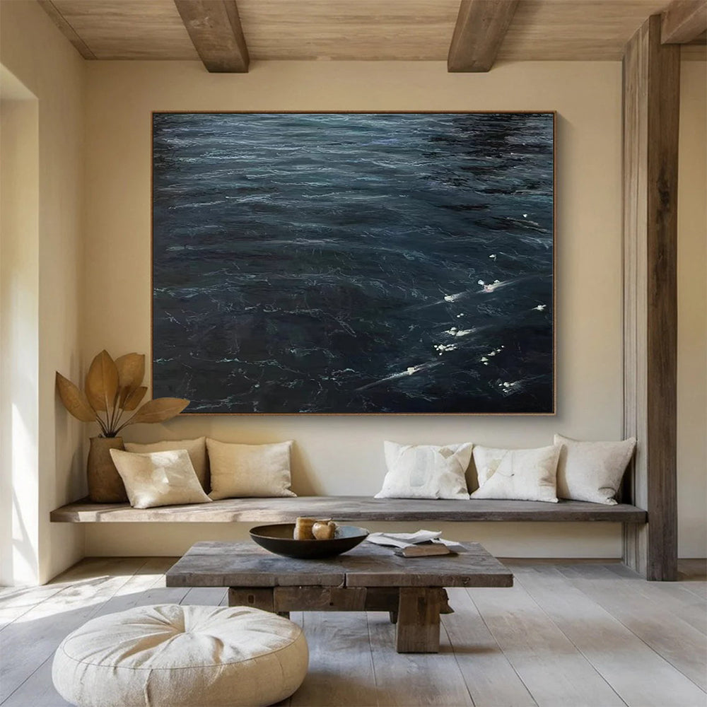 “Dark Blue Ocean Waves” - Realistic Seascape Painting On Canvas PT263