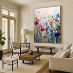 Blossom Symphony Colorful Impasto Flowers, Painting On Canvas PT2145
