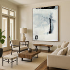 “Minimalist Black & White” - Simple Shapes & Subtle Textures Painting On Canvas DS204