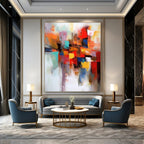Colorful Block Abstract, "Vibrant Fusion" – Abstract Cubist - Inspired On Canvas PS0925